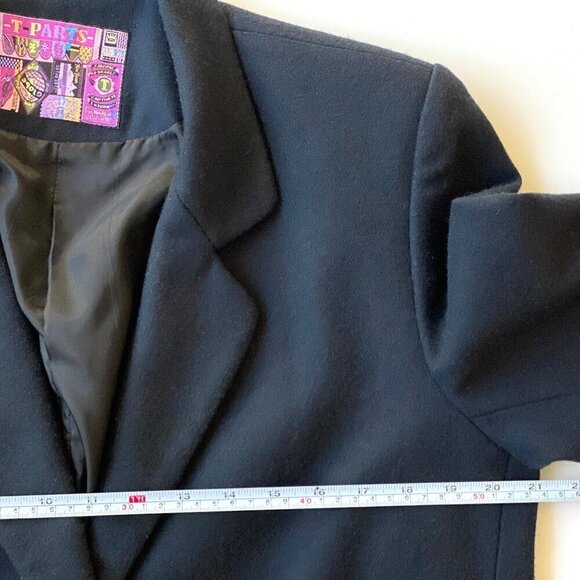 Womens Vintage Japanese Wool Blazer Size M Made In Japan Black Lined Oversized - Picture 11 of 12